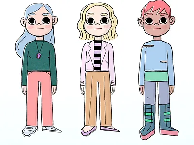 Girl character concept 2d cartoon cartoon character cartoon illustration character characterdesign cute girl illustration illustrator procreate