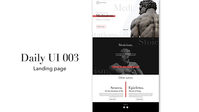 Meditations dailyui design landing page design landingpage minimalism ui ux web