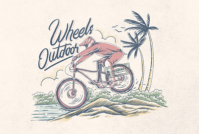 Mountain Bike Riding bike bike ride branding design digitalart digitalillustration handdrawn illustration illustrator mountain bike mountain biking outdoor outside tshirt design typography vintage vintage badge vintage design