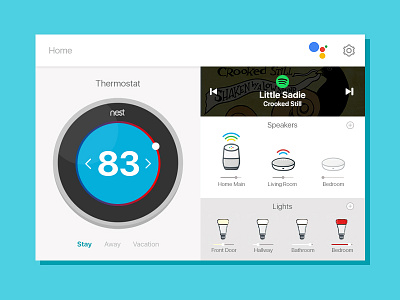 UI Challenge Day 067 - Smart Home UI google home smart home ui ui challenge ui design