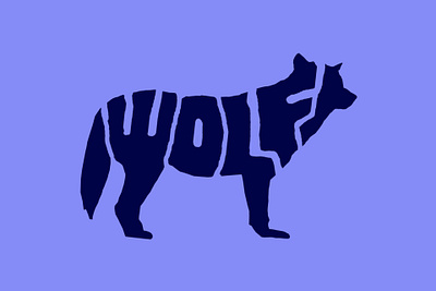 WOLF silhouette draw silhouette text tipography wolf