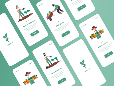 Onboarding screen Go-Farm app design dribbble dribbble best shot farm farmer farmers market ui ux vector