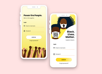 BLM App app application design blacklivesmatter branding community concept design designforgood justice ui