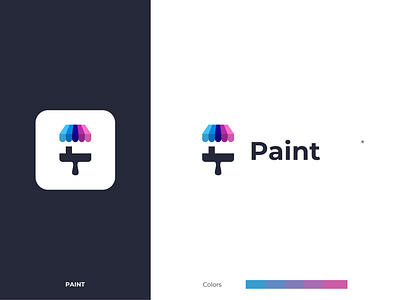 paint store logo akdesain branding brush creative logo logo design marketplace minimal negative space paint sale shop store