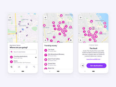 Lyft Destinations android business city design destination destinations experiment explore growth lyft material mobile trending ux