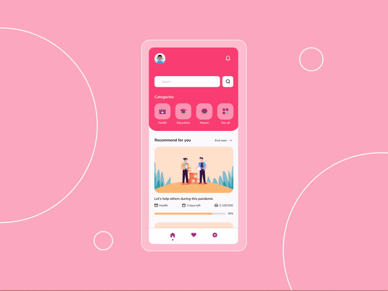 Interaction dailyui design donation funding illustration interaction interaction design interactive interactive design mobile mobile design mobile interaction mobile ui motion protopie5.0 prototype prototype animation ui uiux web