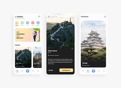 Travel Service - App Design android app design gradient color illustration ios travel travel app traveling ui ux vector