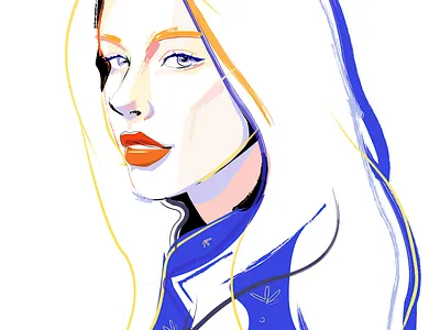 Fashion Portrait Illustration - Color Study digital painting editorial art editorial design fashion illustration magazine cover magazine illustration minimalist pop art portrait art vogue