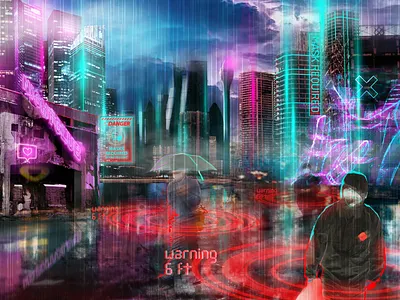 Quarantined city coronavirus covid 19 covid19 cyberpunk futuristic quarantined scifi scifiart