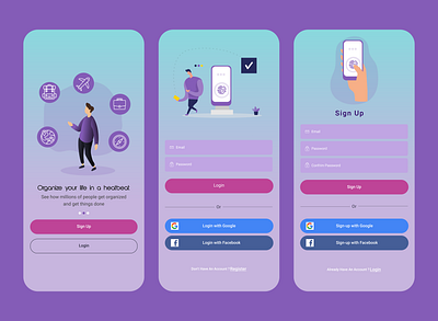 Leaderboard design mobile app design mobile ui reminder app sign in signup ui uidesign welcome page