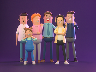 People 3d c4d character design illustration people person render