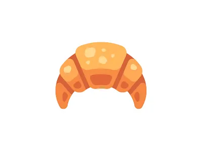 Croissant baking croissant daily design flat food icon illustration vector