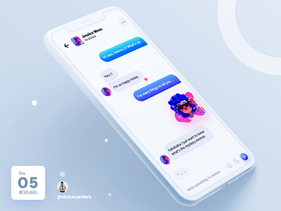 Day 05 UI Challenge 10ddc app challenge chat chat app chatting design mobile popular trending ui ui ux ui design uidesign ux uxdesign victorcardero