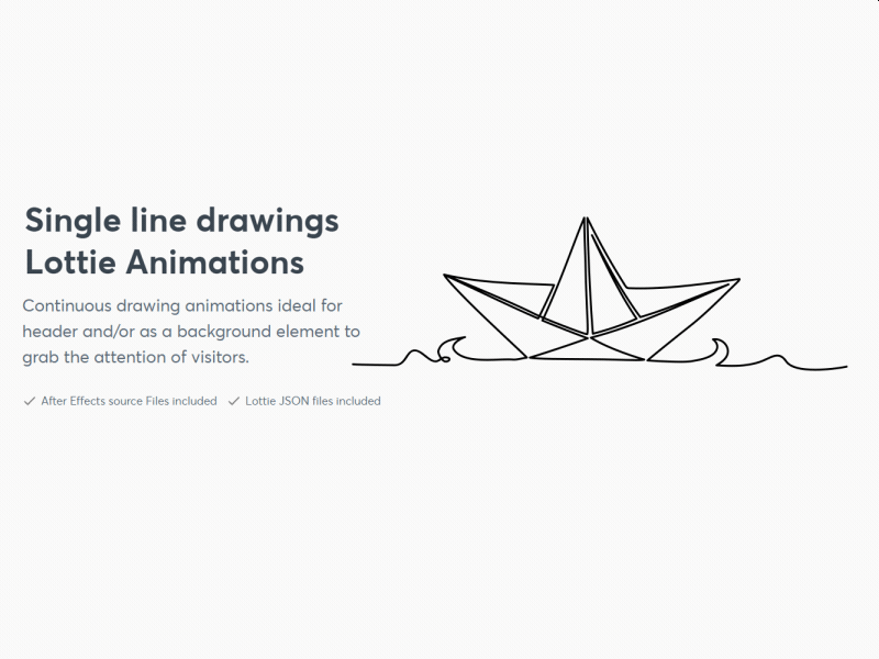 Paper boat draw animation - Lottie after effects animated animation boat continuous line line drawing lottie lottiefiles paper boat single line
