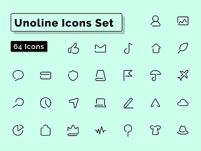 Unoline Icons Set - Complete demo figma figmadesign free freebie line one outline pictogram sketch stroke symbol vector