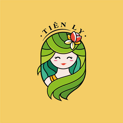 Tiên Ly logo by Brandall Agency branding chibi girl green logo logo design logodesign natural