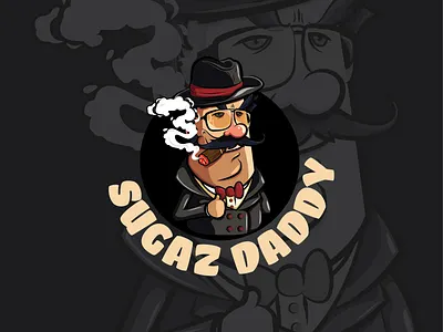 Sugar Daddy logo by Brandall Agency branding dad daddy grand daddy guy logo logo design mafia man old man papa smoke smoking sugar sugardaddy