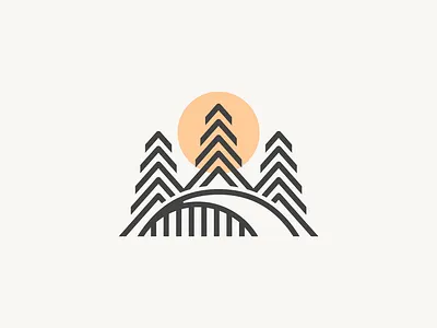 Bridge design monogram skyline sunsets travel woods