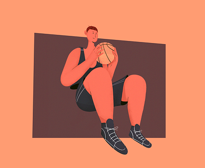Basketball lovers basketball charachter creative design dribbble illustration man photoshop procreate uiux vector
