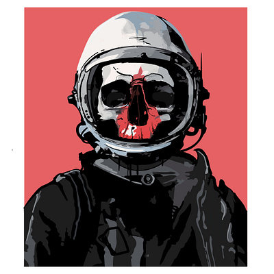 Ground control to major Tom! art austronaut dead illustration skull skull art vector