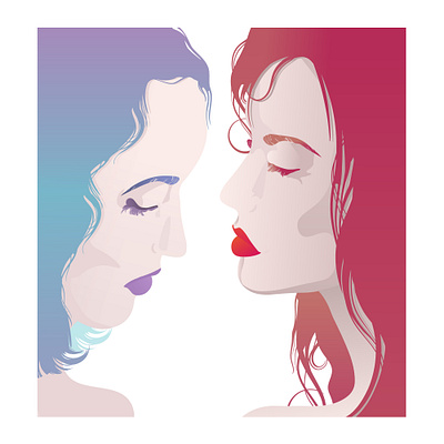 Closer art flat girls illustration portrait portrait art portrait illustration vector