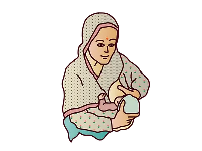 Mother and Child artwork bhajumahesh design digital illustration illustration illustration art illustrator illustrator cc illustrators nepali art nepali creative nepali design nepali designer nepali illustration nepali illustration nutrition sketch vectorart