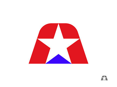 A star logo ⭐️ 4 july a letter a star america american flag app mark blue grid logo initial ios app icon logo logo design monogram negative space logo red star star logo startup typogaphy vector symbol mark icon