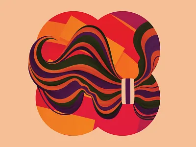 Detail from 'Merry-Go-Round' amusement park fun park girl hair illustration marianna orsho mariannaorsho theme park vector vector art vector illustration