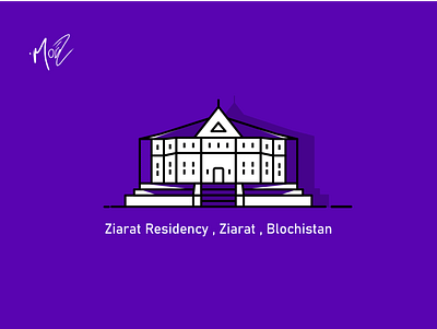 Ziarat Residency , Balochistan Pakistan 1947 2d balochistan icon illustration islamabad landmarks logo minimal pakitan landmmarks quaid quote series stickers typography ui ux vector web ziarat