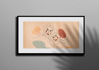 One line illustration for Home decoration art design flat illustration lineart lineartwork logo minimalist oneline portrait