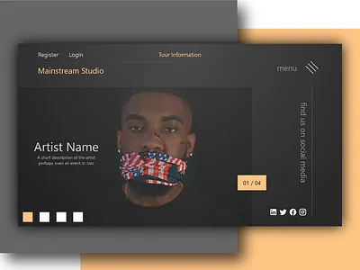 Mainstream studio branding creative design design illustration illustrator material minimal modern modern design typography ui ui design uiux ux web
