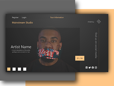 Mainstream studio branding creative design design illustration illustrator material minimal modern modern design typography ui ui design uiux ux web