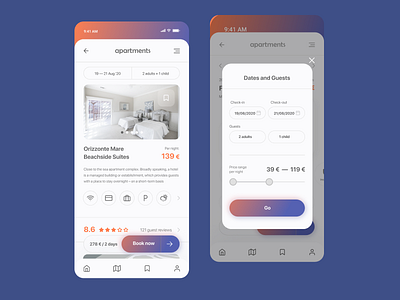 Mobile App for Trapani, Italy apartments application booking hotel hotel app mobile app mobile ui travel uxui