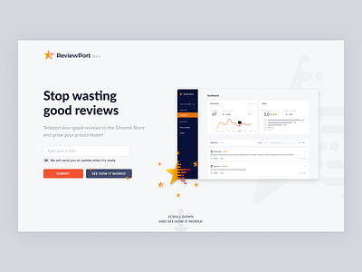 ReviewPort chrome chrome extension clean design email interface product design typography ui ux web webdesign website