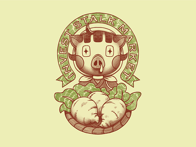 The Pig of Wolfstreet animal crossing boar farming graphic tee illustration pig pop culture tshirt video games