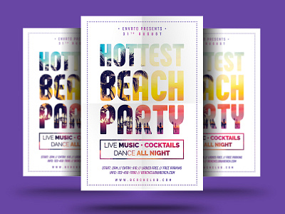 Beach Party Flyer beach beach flyer beach holiday beach party club event flyer holiday holiday flyer hottest hottest beach flyer nightclub party party flyer poster psd summer summer beach party summer event summer holiday