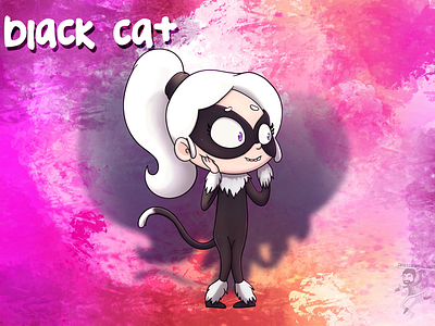 Back Cat blackcat cat coffeescartoon cute marvel