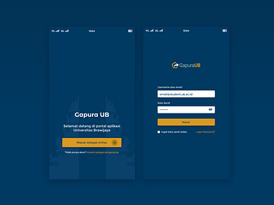 Login Gapura Apps app design login login page ui