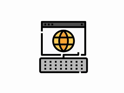 Online learning education filled icon illustration learning online online course study vector