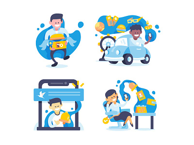 User Onboarding - Traveloka App app artwork character design illustration onboarding ui user ux vector