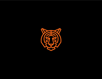 Tiger Logo black brand brand identity branding design illustration illustrator logo logo design maney imagination monoline orange tiger tiger logo vector