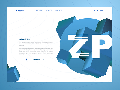 Plant "Zarya Plast" blue design design art lines main minimal minimalism plastic pure ui ux web web design website website design