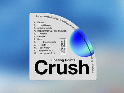 Crush – Record Labels #007 album art floating points label label design layout music music design sticker sticker design type type layout typographic typographic layout typographic poster typography