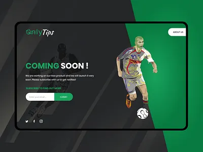Sports coming soon UI/UX banner coming soon coming soon template design landing page ui ux website design