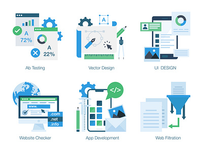 Web-Development Concept Icons app branding design education graphic design iconset illustration isons line art line icons linework logo typography ui ux vector web website