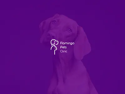 flamingo pets logo art branding flat icon illustration illustrator logo trend typography vector