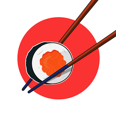 Sushi Time adobeillustrator art branding design flat icon illustration illustrator sushi roll vector