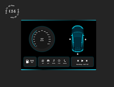 Daily UI #034 / Car Interface car interface daily 100 challenge daily ui dashboad ui