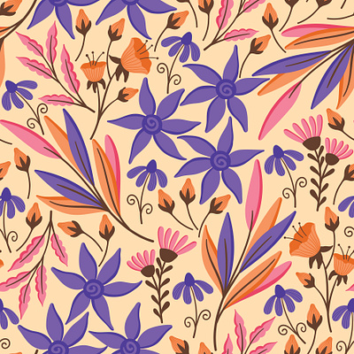 Blooming floral pattern floralpattern print design printpattern repeating pattern seamless pattern surface design surface pattern design