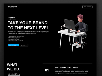 Studio 909 Design Agency Landing Page Redesign Concept Website agency brand branding concept cta design figma framer graphic design illustration landing logo page redesign studio ui visual identity web webflow website